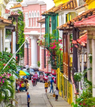 Colourful city buildings in Columbia - Cadillac Travel, Detroit, MI