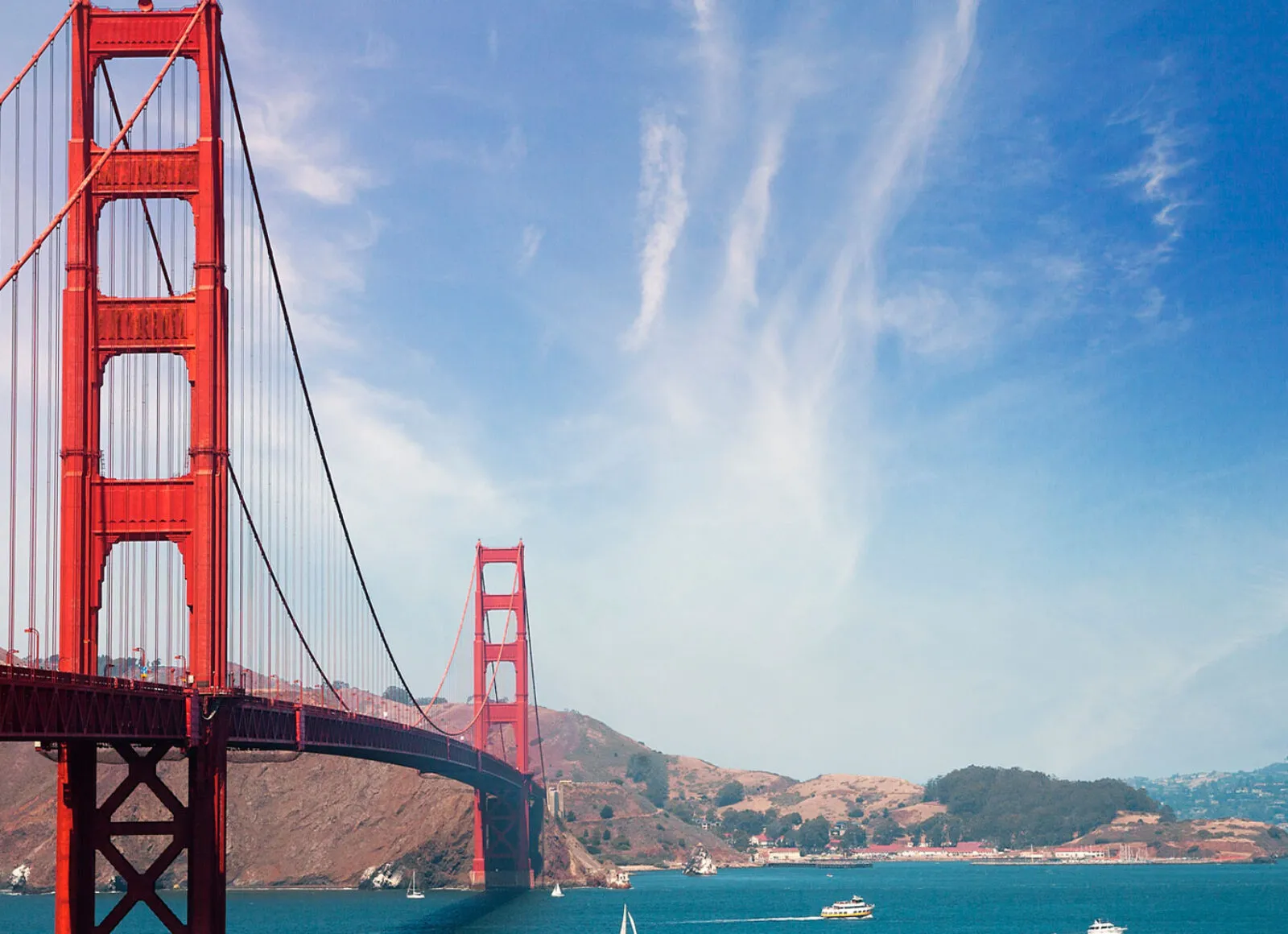 Golden gate bridge with clear blue sky - Cadillac Travel