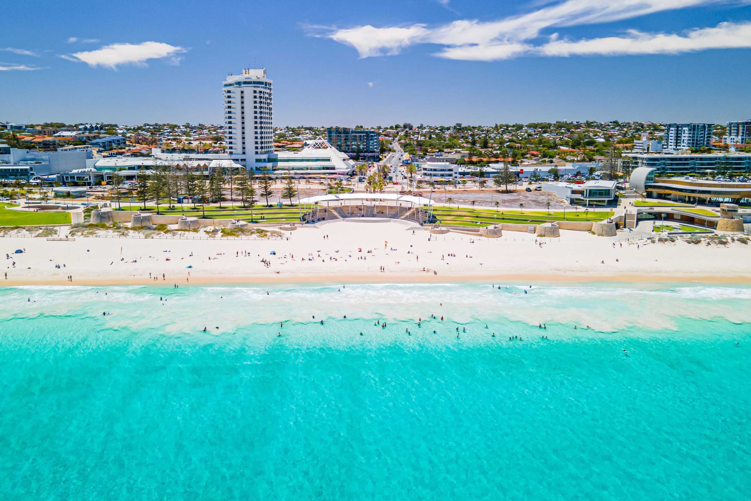Aerial view of Scarborough Beach, Perth, Western Australia.